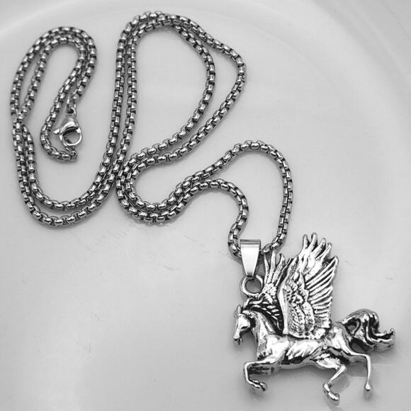 Stainless Steel Pegasus Necklace Pendant - Picture 7 of 7